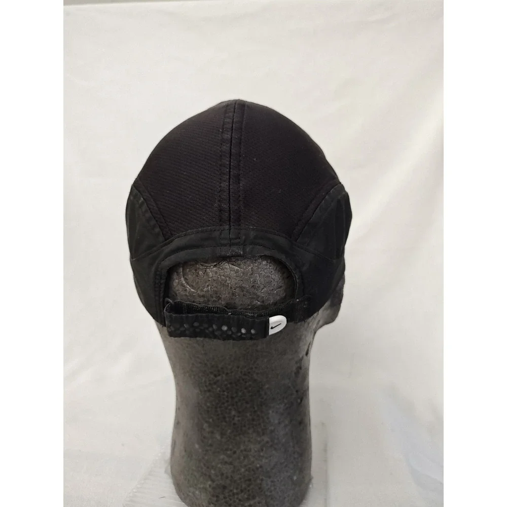 Nike 5 Five Panel Hat‎ Fit Dry Black Single Swoosh RARE Grey Tag 90s vintage